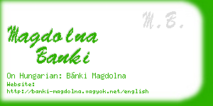 magdolna banki business card