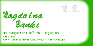 magdolna banki business card